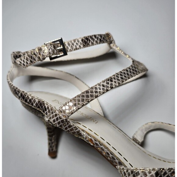 Enzo Angiolini Strappy Heeled Sandals Women’s 11 M Gold Brown Snake Embossed - Picture 10 of 16